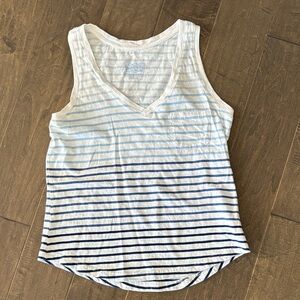 Southern Tide Blue and White Striped Tank Top